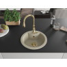 Mexen Diego 1-chamber granite sink with Savita kitchen faucet, beige - 6512-69-672601-50