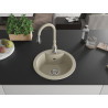 Mexen Diego 1-bowl granite sink with Savita kitchen faucet, beige - 6512-69-672601-69