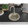 Mexen Diego granite kitchen sink 1-bowl with Savita faucet, beige - 6512-69-672601-69