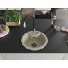 Mexen Diego granite 1-bowl sink with Savita kitchen faucet, beige - 6512-69-672601-70