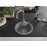 Mexen Diego granite kitchen sink 1-bowl with Savita kitchen faucet, gray - 6512-71-672601-00