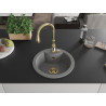 Mexen Diego 1-bowl granite kitchen sink with Savita faucet, gray - 6512-71-672601-50
