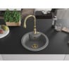 Mexen Diego 1-bowl granite sink with Savita kitchen tap, grey - 6512-71-672601-50