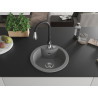 Mexen Diego 1-bowl granite sink with Savita kitchen faucet, gray - 6512-71-672601-70
