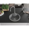 Mexen Diego single-bowl granite sink with Savita kitchen faucet, gray - 6512-71-672601-71