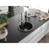 Mexen Diego 1-bowl Granite Sink with Savita Kitchen Tap, Black/Gold Metallic - 6512-75-672601-00