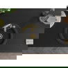 Mexen Diego 1-compartment granite sink with a kitchen mixer tap Savita, Black/Gold metallic - 6512-75-672601-50