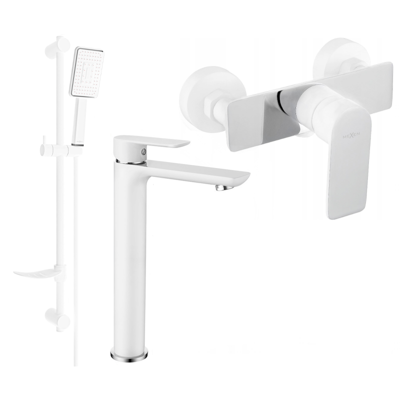 Mexen Alfa DF54 shower set, White/Chrome - 745714DF54-02
