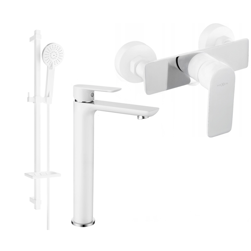 Mexen Alfa DQ40 shower set, White/Chrome - 745714DQ40-02