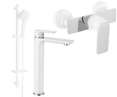 Mexen Alfa DQ40 shower set, White/Chrome - 745714DQ40-02