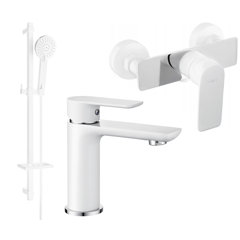 Mexen Alfa DQ40 shower set, White/Chrome - 745704DQ40-02