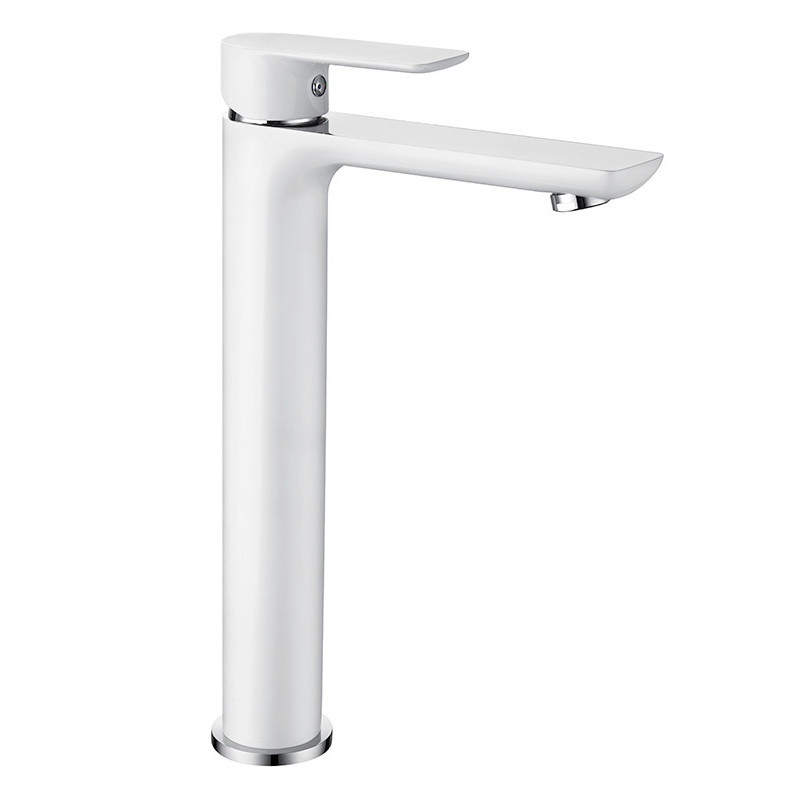 Mexen Alfa high sink faucet, white/chrome - 745710-02