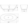 Mexen Bari freestanding bath made of conglomerate 165 x 75 cm, white matte - 57221657500