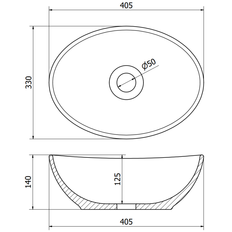 Mexen Elza countertop washbasin 40 x 33 cm, gray-blue matte - 21014069