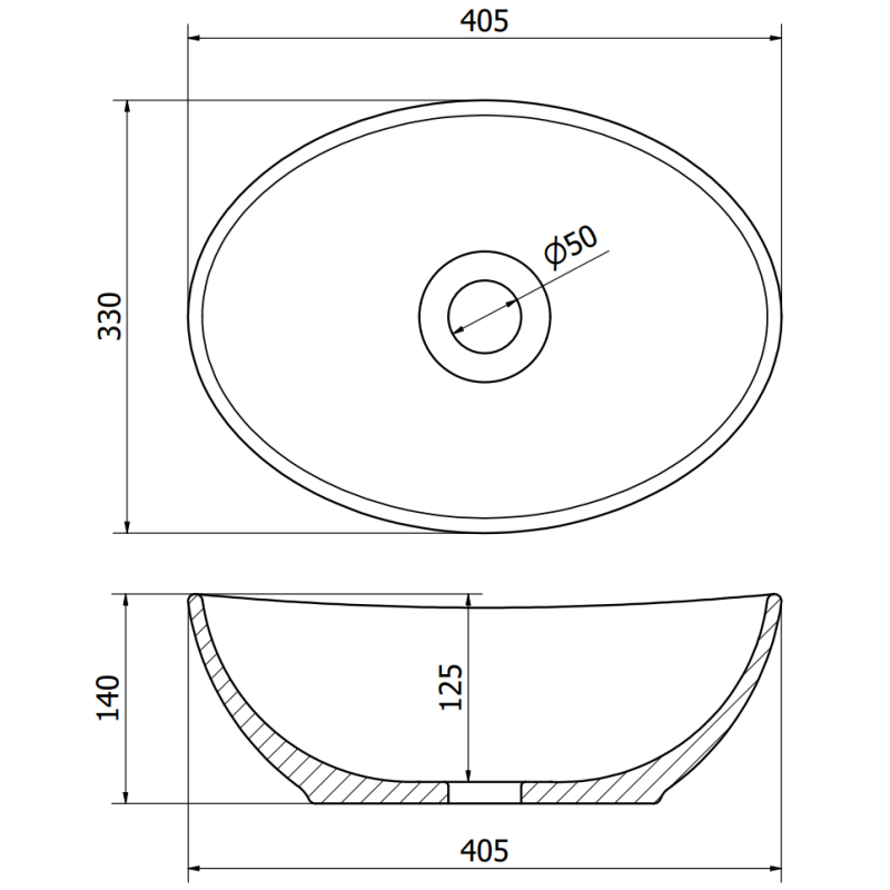 Mexen Elza countertop basin 40 x 33 cm, white - 21014000