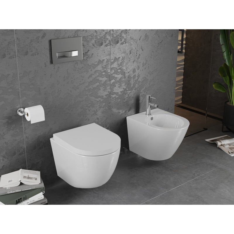 Mexen Lena Rimless toilet bowl with soft-close hard seat, duroplast, white gloss - 30220200