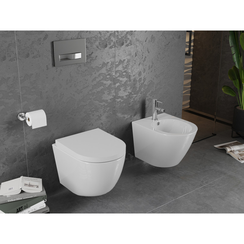 Mexen Lena Rimless WC bowl with soft-close hard seat, duroplast, glossy white - 30220200