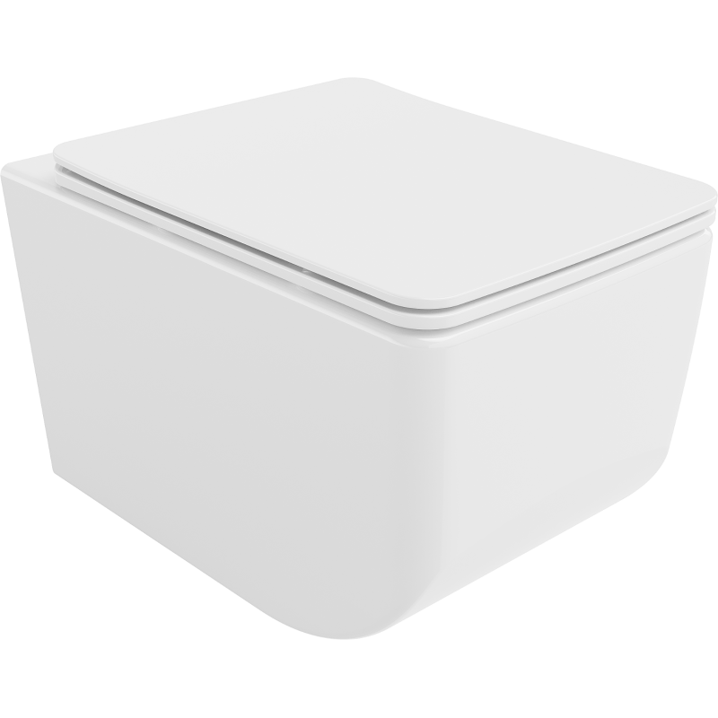 Mexen Vera Rimless toilet bowl with a slim soft close toilet seat, duroplast, White - 30164000