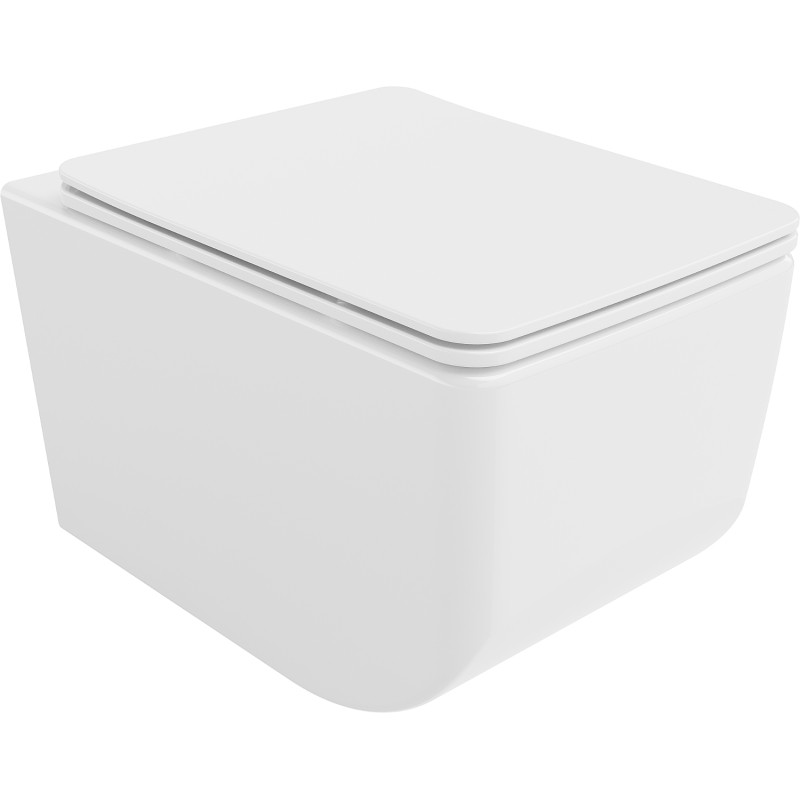 Mexen Vera Rimless WC Bowl with Slim Soft-Close Seat, Duroplast, White - 30164000
