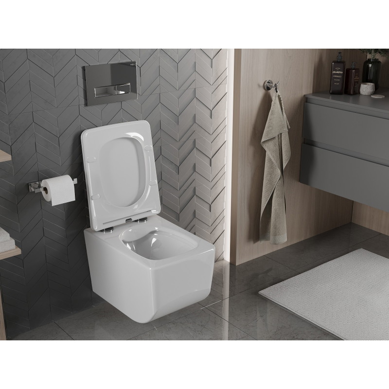 Mexen Vera Rimless WC Bowl with Slim Soft-Close Seat, Duroplast, White - 30164000