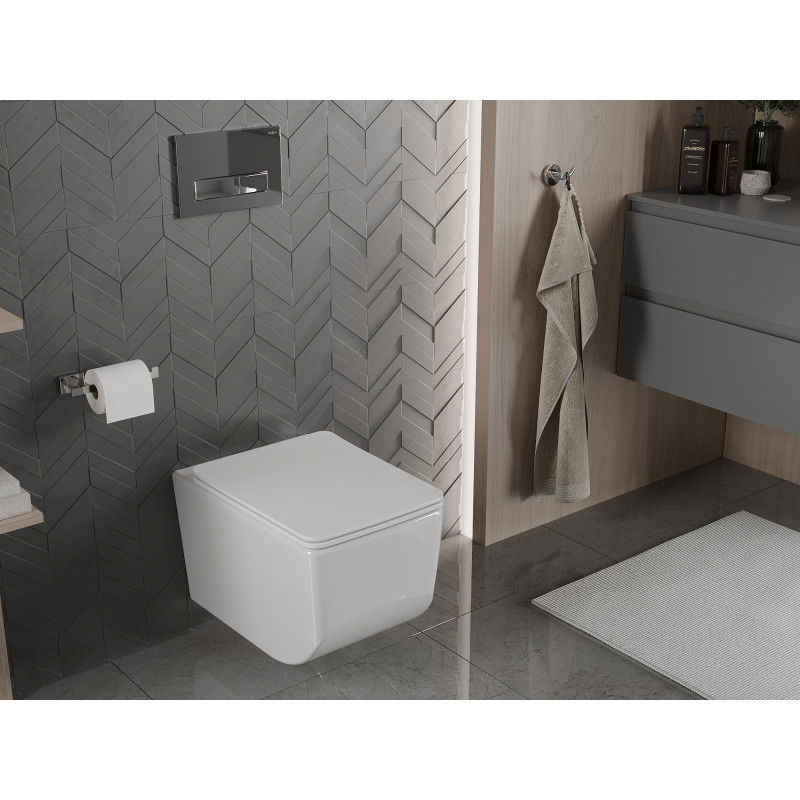 Mexen Vera Rimless WC bowl with soft-close slim seat, duroplast, white - 30164000