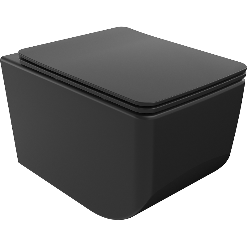 Mexen Vera Rimless toilet bowl with a slim soft close toilet seat, duroplast, Black matt - 30164070