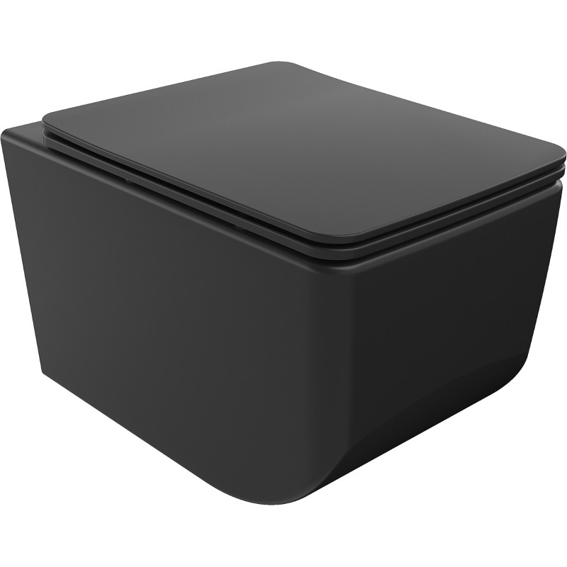 Mexen Vera Rimless WC bowl with a soft-close slim seat, duroplast, matte black - 30164070