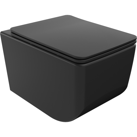 Mexen Vera Rimless toilet bowl with a slim soft close toilet seat, duroplast, Black matt - 30164070
