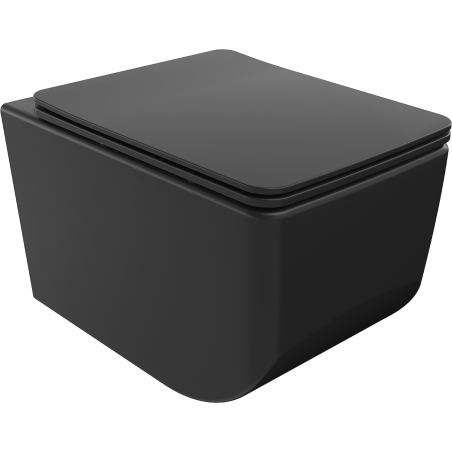 Mexen Vera Rimless WC bowl with a soft-close slim seat, duroplast, matte black - 30164070
