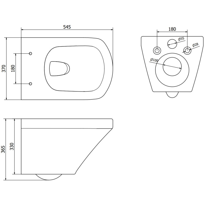 Mexen Vito Rimless WC bowl with soft-close slim seat, duroplast, white gloss - 30174000