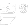 Mexen Vito Rimless toilet bowl with a slim soft-close seat, duroplast, glossy white - 30174000
