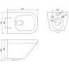 Mexen Vito Rimless WC Bowl with Slow-Close Slim Seat, Duroplast, White Gloss - 30174000
