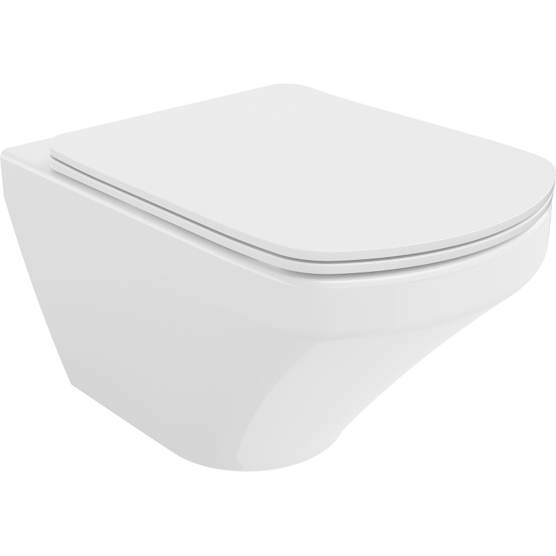 Mexen Vito Rimless WC bowl with soft-close slim seat, duroplast, white gloss - 30174000