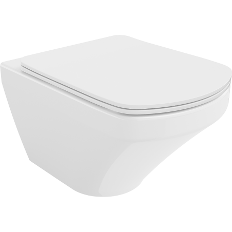 Mexen Vito Rimless toilet bowl with a slim soft close toilet seat, duroplast, White - 30174000