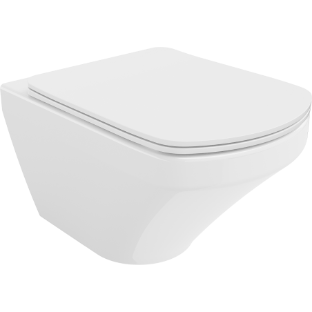 Mexen Vito Rimless WC Bowl with Slow-Close Slim Seat, Duroplast, White Gloss - 30174000