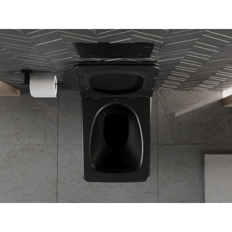 Mexen Vera Rimless WC bowl with a soft-close slim seat, duroplast, matte black - 30164070