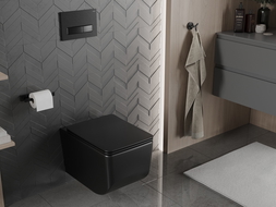 Mexen Vera Rimless WC Bowl with Soft-Close Slim Seat, Duroplast, Black Matte - 30164070