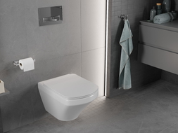 Mexen Vito Rimless WC bowl with soft-close slim seat, duroplast, white gloss - 30174000