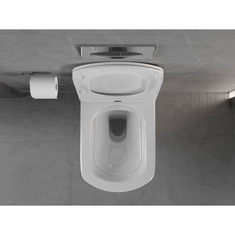 Mexen Vito Rimless WC Bowl with Slow-Close Slim Seat, Duroplast, White Gloss - 30174000