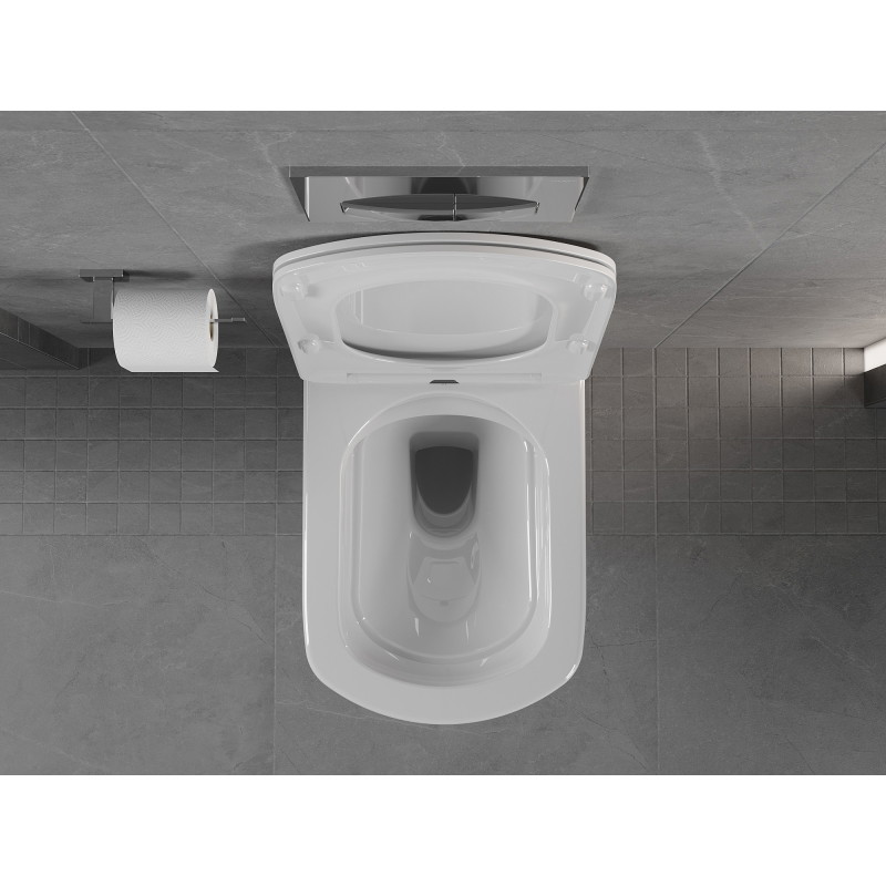 Mexen Vito Rimless WC bowl with soft-close slim seat, duroplast, white gloss - 30174000