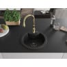 Mexen Diego 1-bowl Granite Sink with Savita Kitchen Mixer Tap, Black - 6512-77-672601-50-B