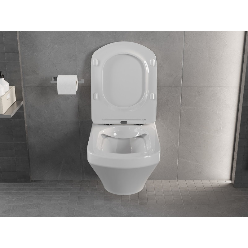Mexen Vito Rimless WC bowl with soft-close slim seat, duroplast, white gloss - 30174000