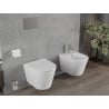 Mexen Rico Rimless toilet bowl with a slim soft close toilet seat, Thermosetting polymer, White matt - 30724001
