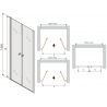 Mexen Texas 70 cm Hinged Shower Door, Transparent, Chrome - 880-070-000-01-00