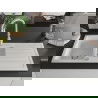 Mexen Andres 1.5-compartment granite sink with a drip tray and kitchen mixer tap Savita, White - 6515-20-672601-00