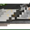 Mexen Andres 1.5-compartment granite sink with a drip tray and kitchen mixer tap Savita, White - 6515-20-672601-50