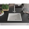 Mexen Pedro 1-bowl granite sink 560 x 460 mm, white, chrome siphon - 6508561000-20
