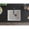 Mexen Pedro 1-bowl Granite Sink 560 x 460 mm, White, Black Siphon - 6508561000-20-B