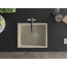 Mexen Pedro granite sink 1-bowl 560 x 460 mm, beige, chrome siphon - 6508561000-69