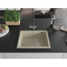 Mexen Pedro granite sink 1-bowl 560 x 460 mm, beige, chrome siphon - 6508561000-69